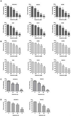 Ketamine Inhibits Ovarian Cancer Cell Growth by Regulating the lncRNA-PVT1/EZH2/p57 Axis